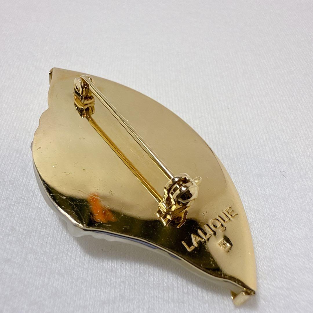 LALIQUE ラリック ゴールドカラー クリアガラス ブローチ