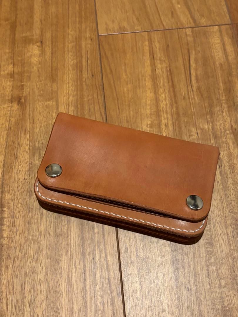 総手縫　ヌメ革　ショートトラッカーウォレット