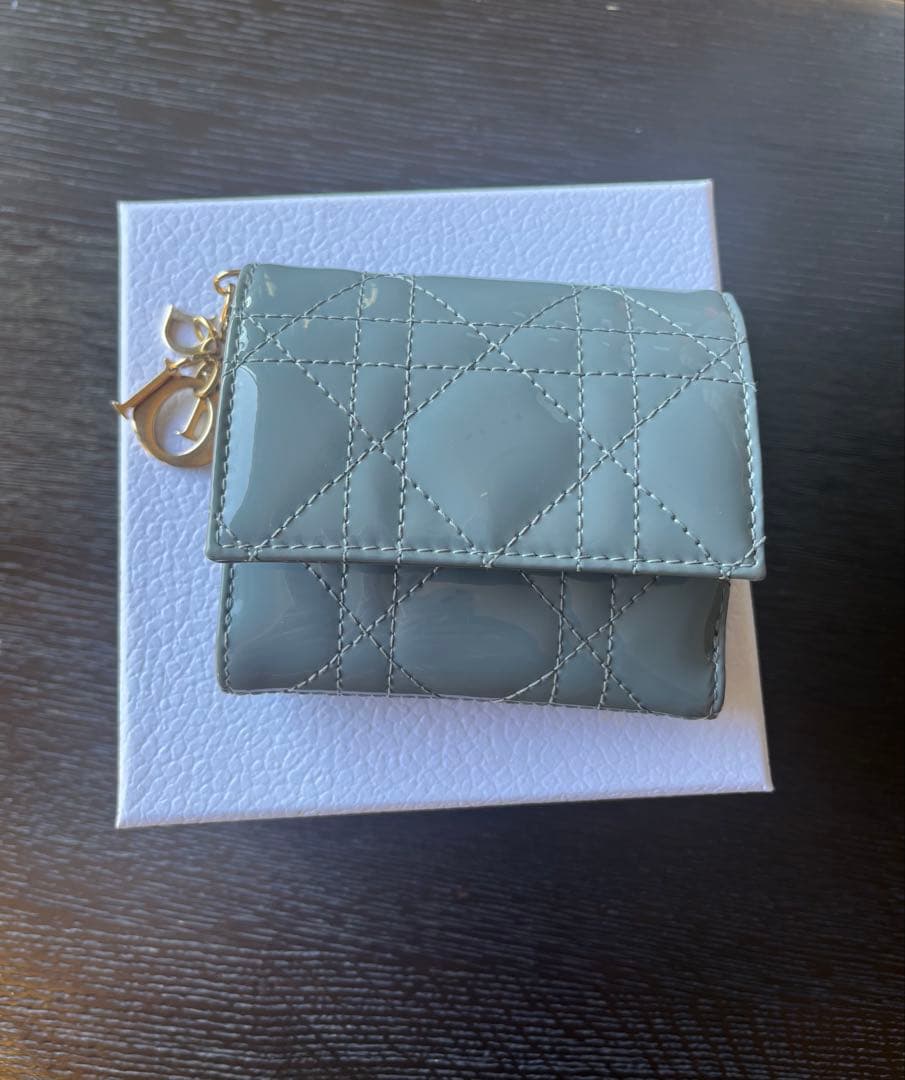 Christian Dior 三つ折り財布 グレー