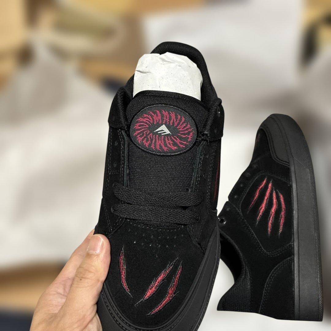マンウィズ　爪痕デザイン ブラックスニーカー　EMERICA 27.5