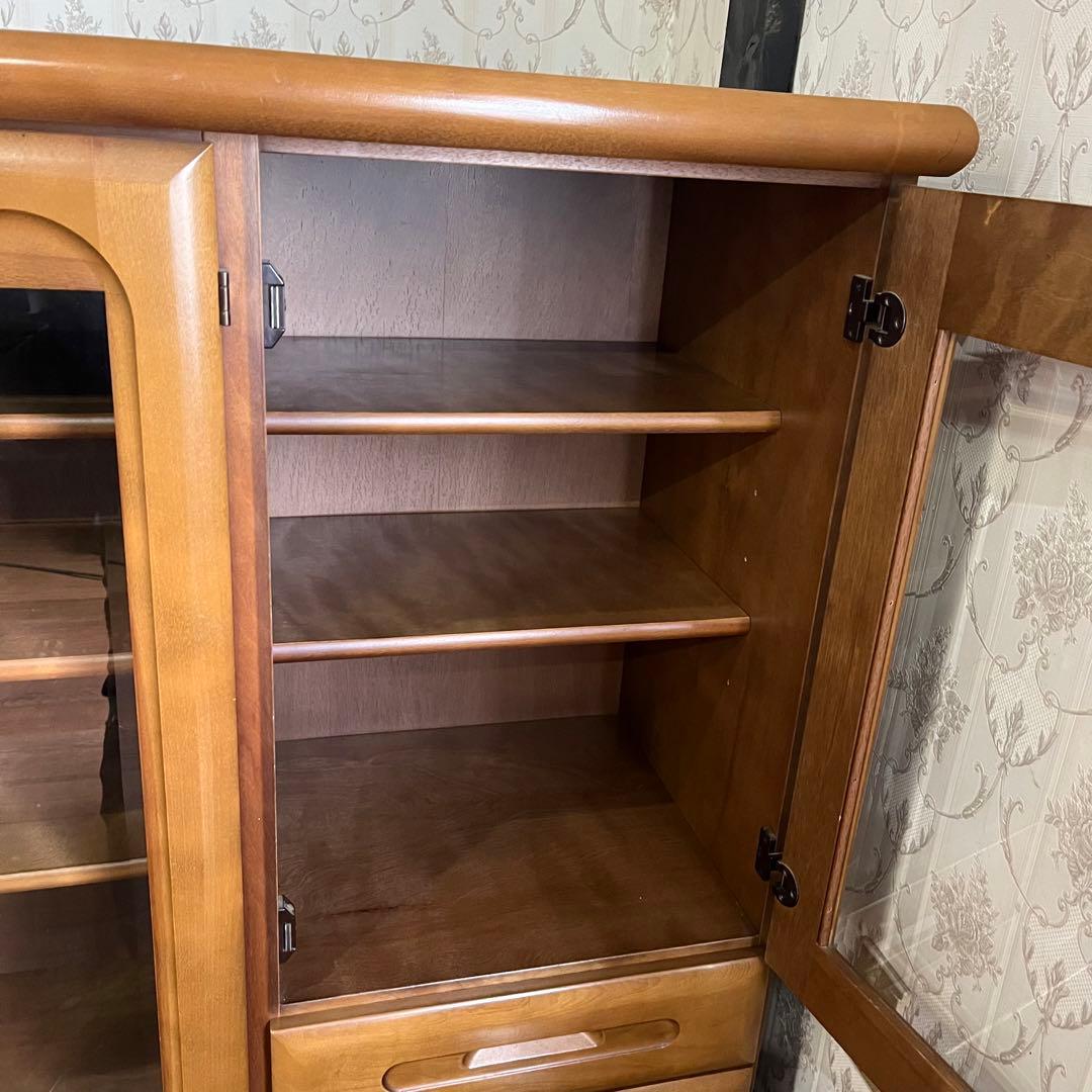 【アンティーク】木製 サイドボード 食器棚 カップボード 飾り棚 北欧レトロ