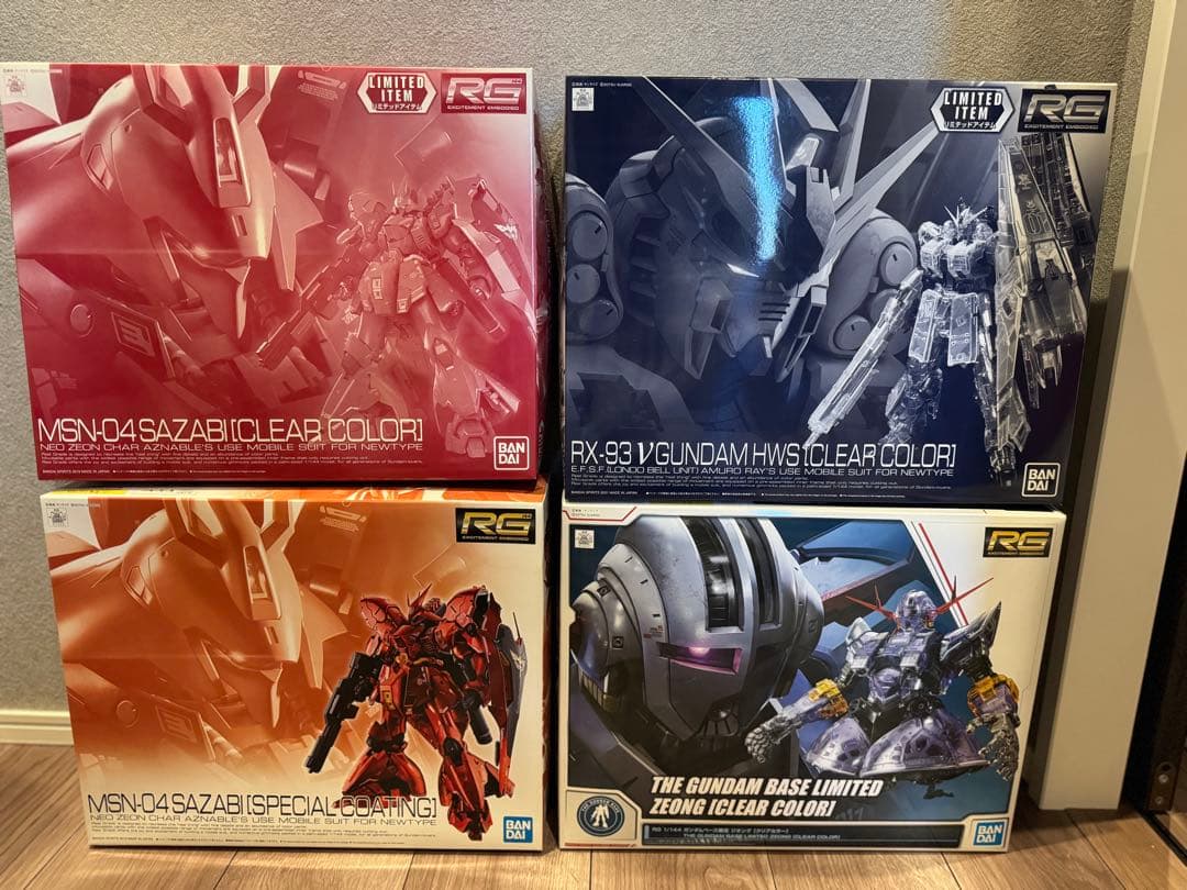 RG ガンプラ クリアカラー 4点セット　サザビー　ジオング　νガンダム