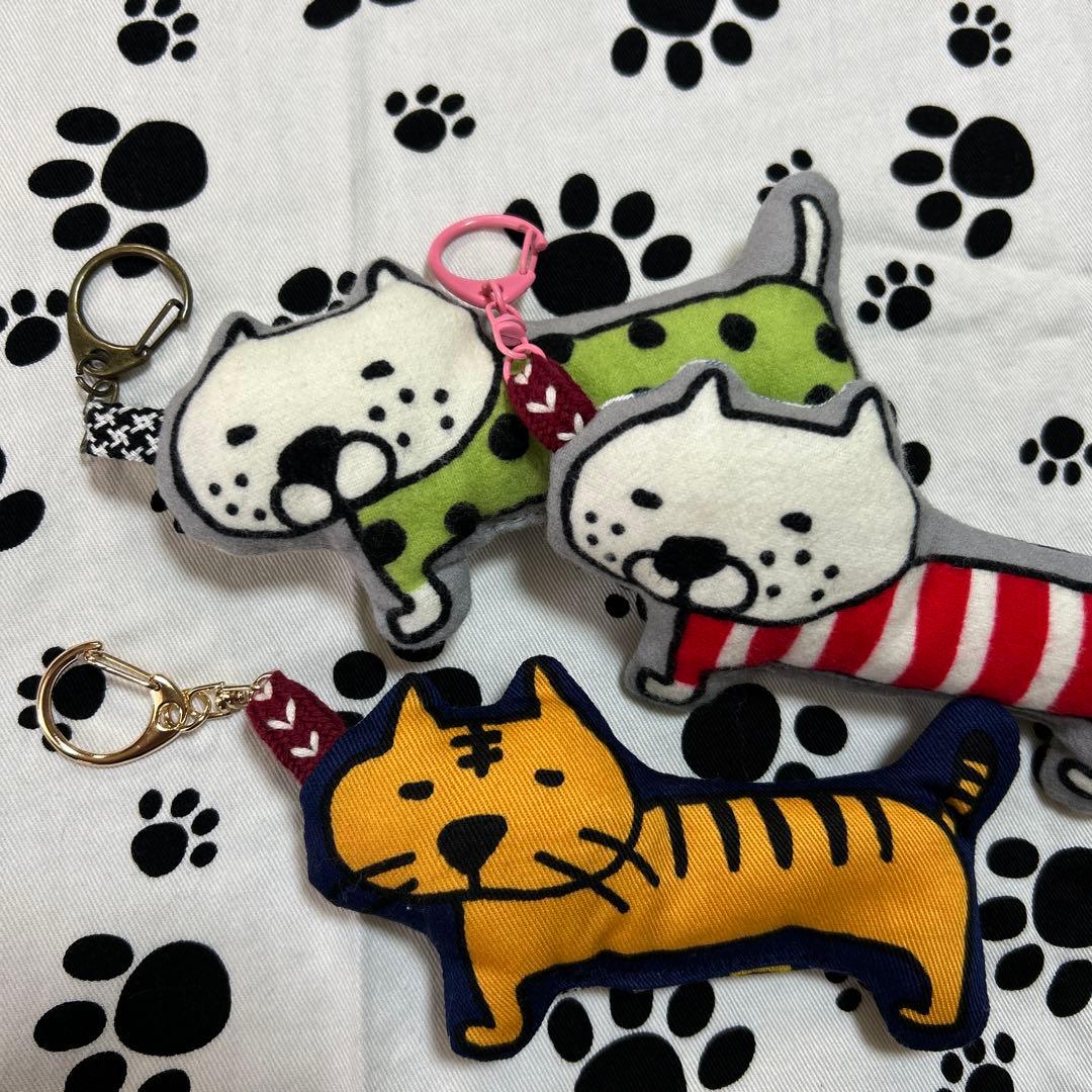 ハンドメイド デカネコキーホルダーチャームセット