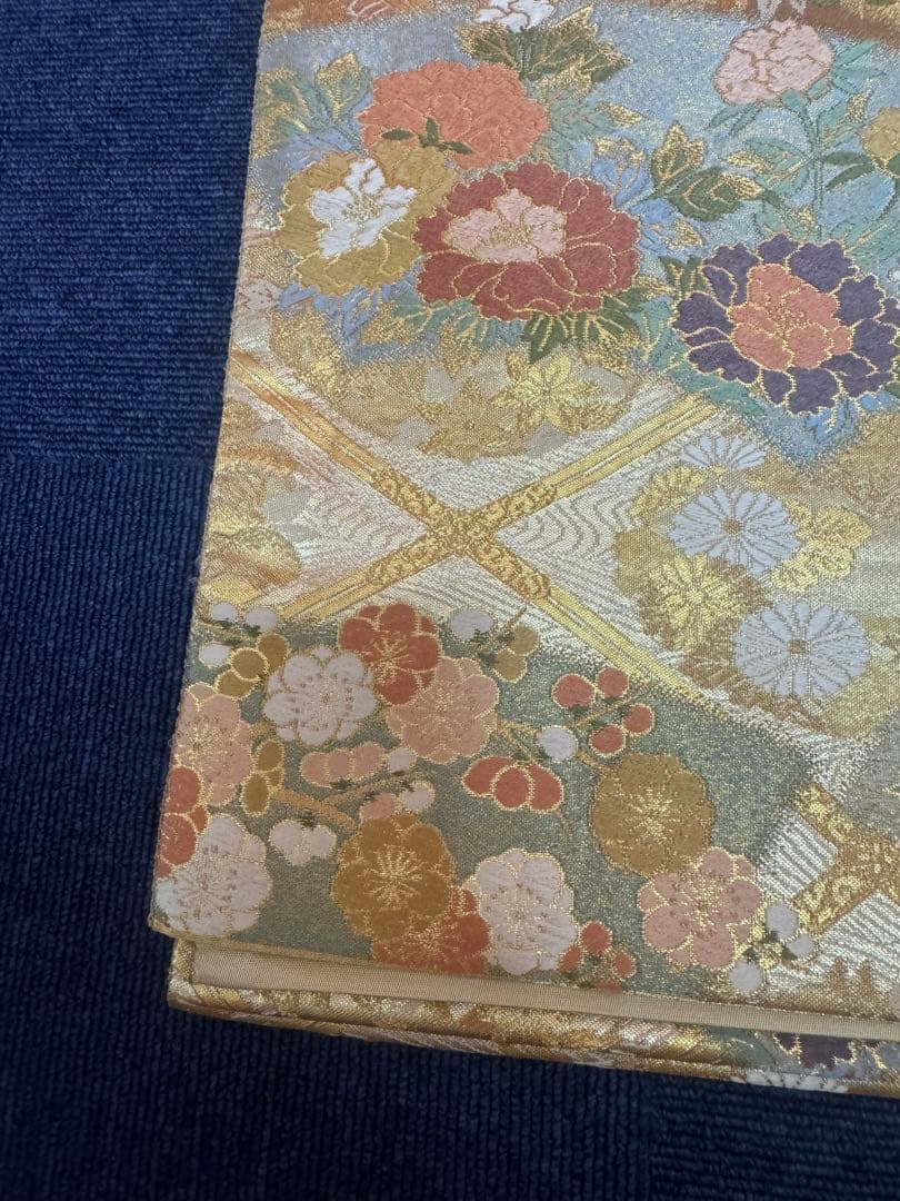 2678袋帯 古代彫金紋 西陣織 金糸　高級上質上品　約440cm 未使用