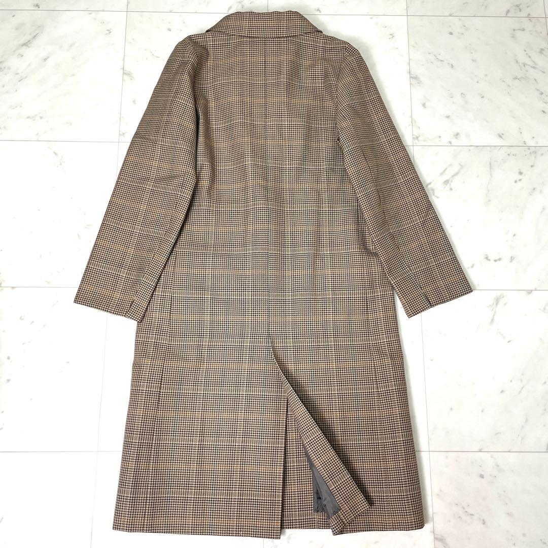 【未使用級】フレッドペリー チェスターコート チェック 8 M ブラウン