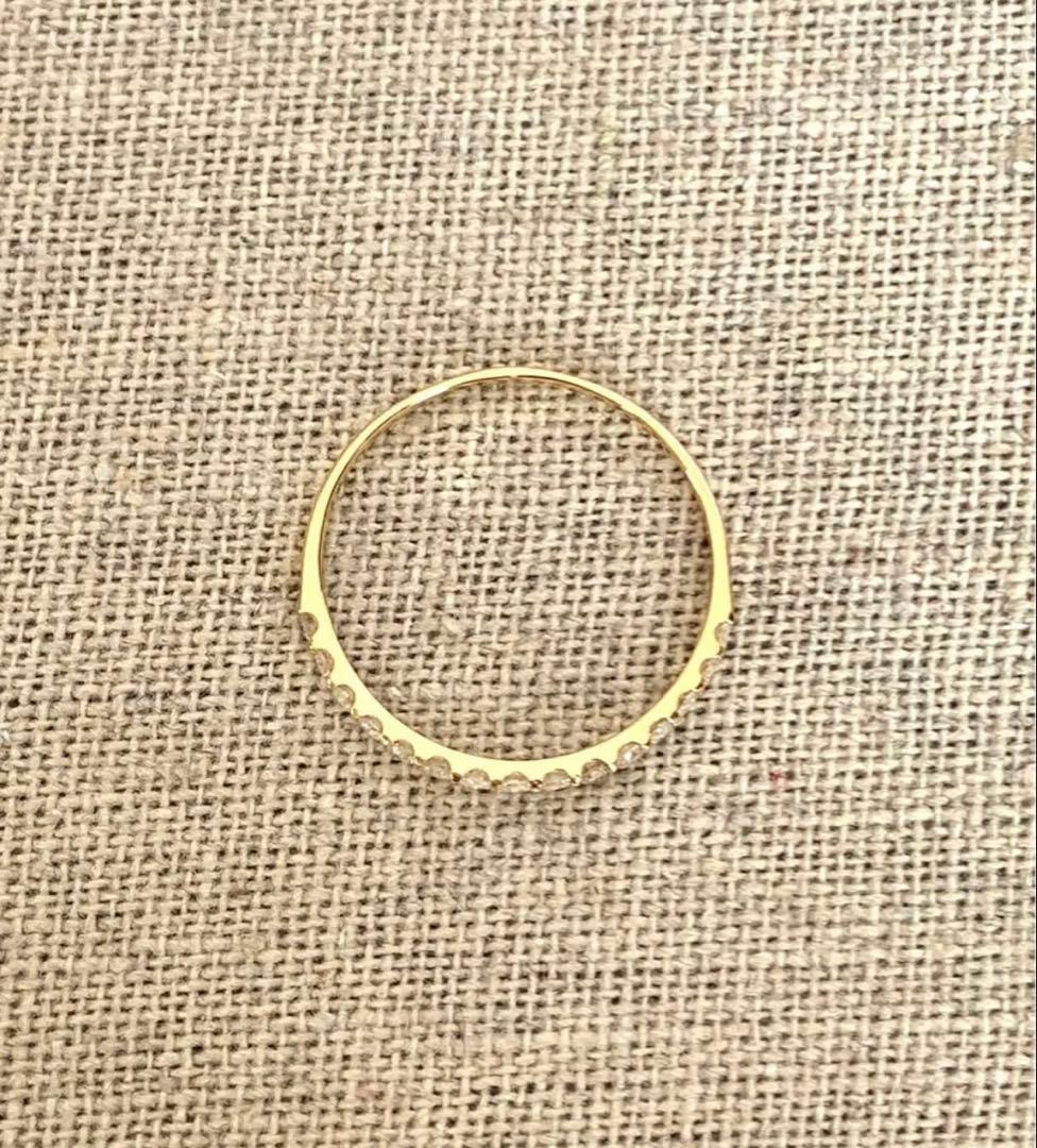 爆安！K18PG K18WGハーフエタニティリング　天然ダイヤモンド0.30ct