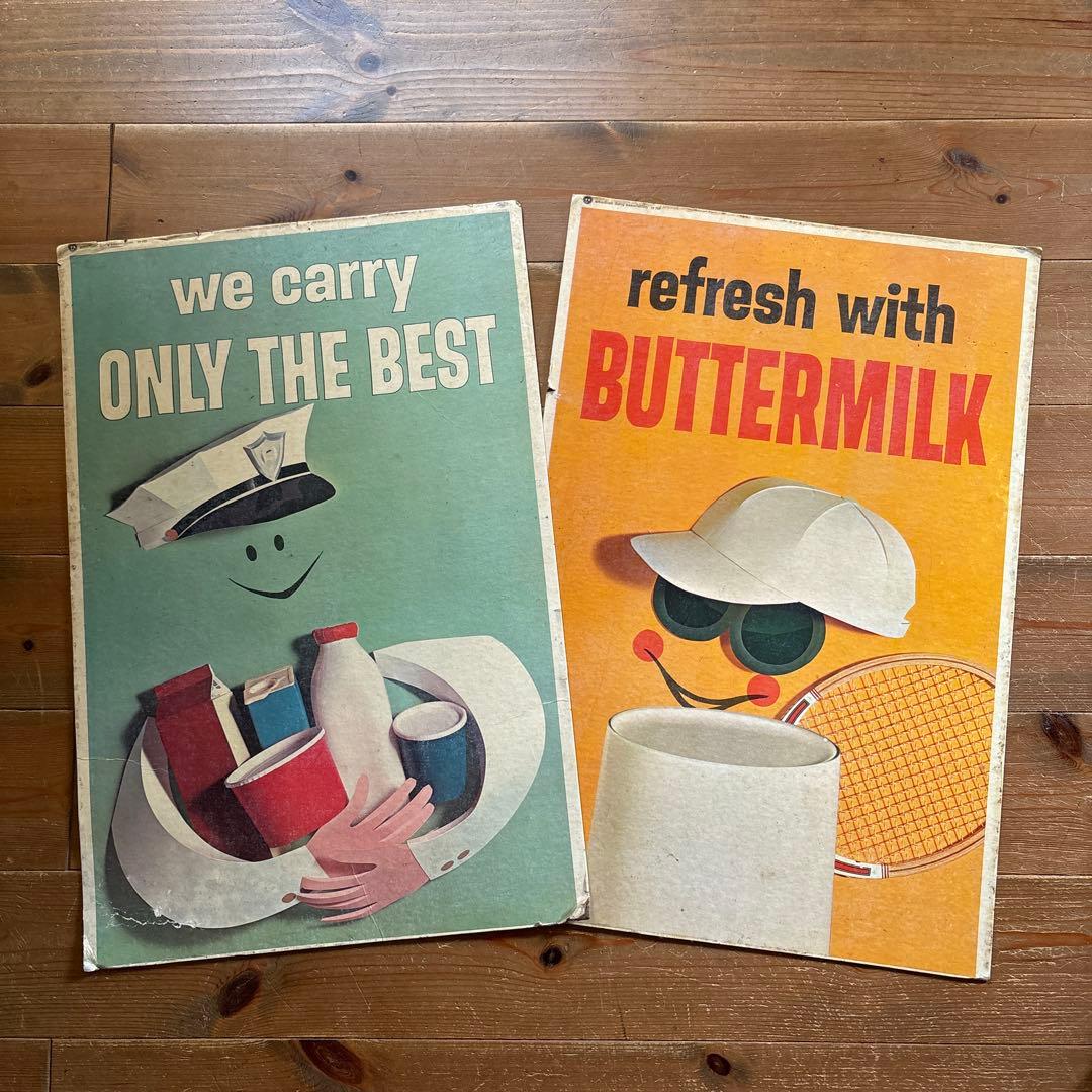 【ビンテージ50s60s】ADA MILK啓発ポスター ミッドセンチュリーモダン