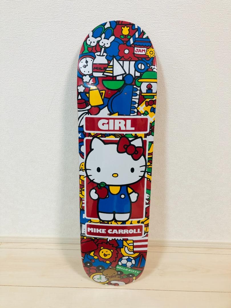 台湾製無地黒デッキテープ付き ガール　Girl 8.0デッキ ハローキティ