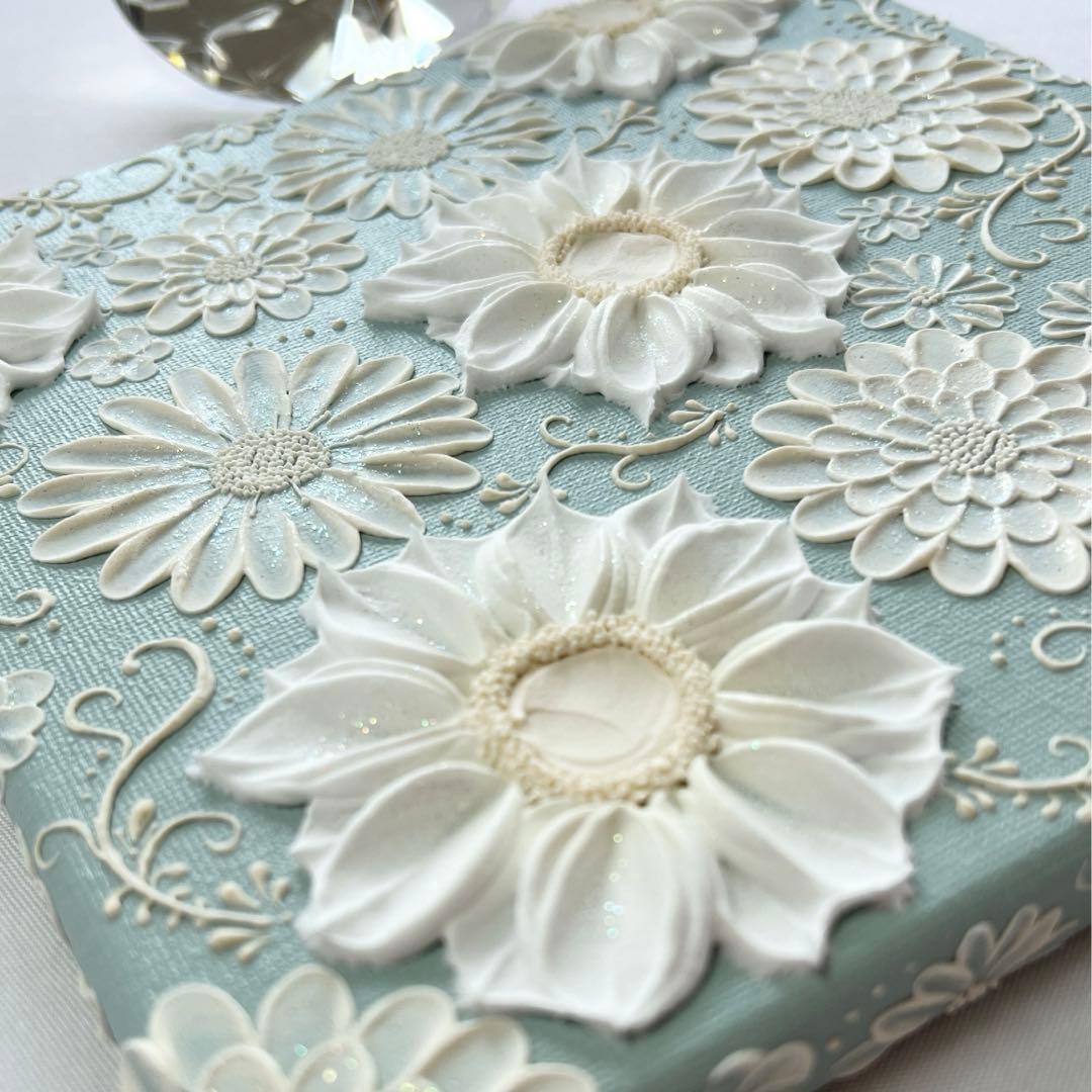 テクスチャーアート　絵画　インテリアアート　立体　花　絵　ボタニカルアート　現代