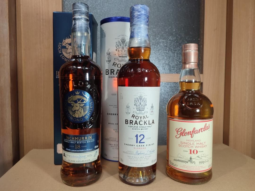 3本セット　インチマリン18年　ロイヤルブラックラ12年　グレンファークラス10