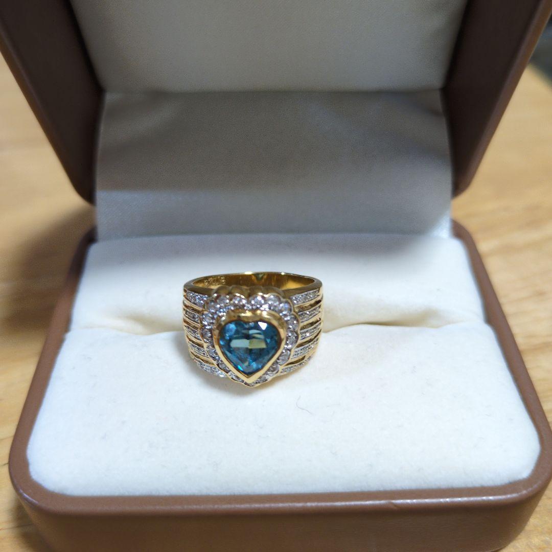 ブルートパーズ　2.7カラット指輪　トトロ