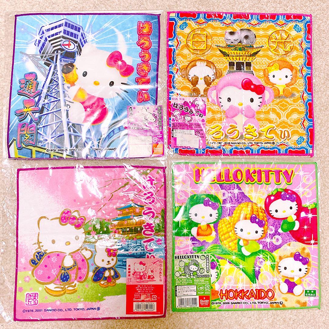 ハローキティ ご当地 プチタオル 新品 雪うさぎ クリオネ エンジェルキティ