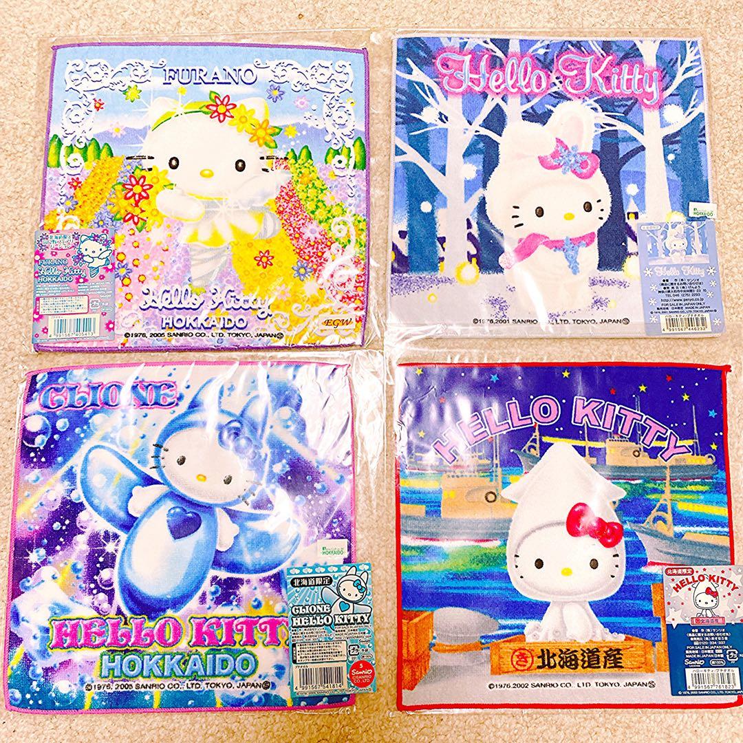 ハローキティ ご当地 プチタオル 新品 雪うさぎ クリオネ エンジェルキティ