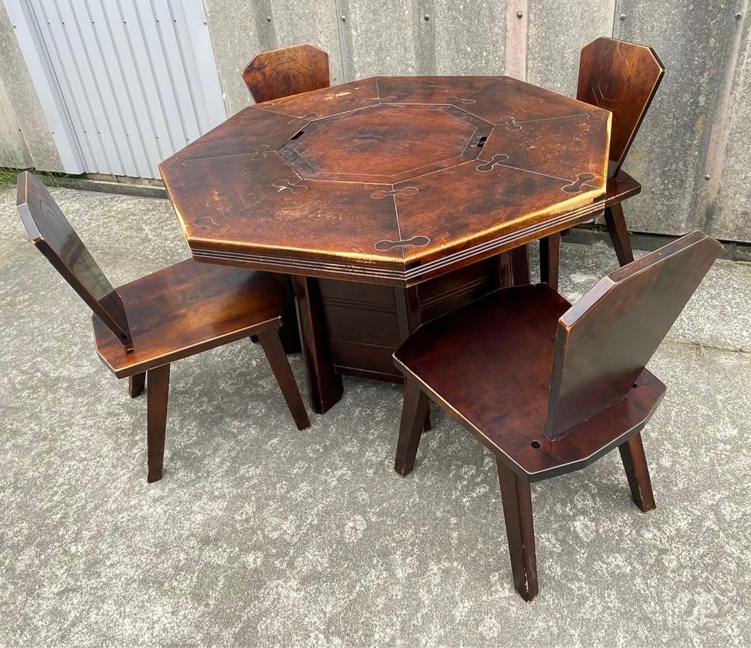 稀少/星野民藝/星野民芸/八角炉/囲炉裏/ダイニングセット/チェア/椅子/桜材