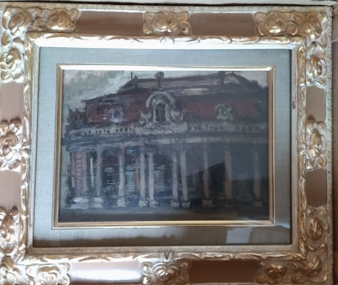 橋本太久磨　ベルン駅　絵画