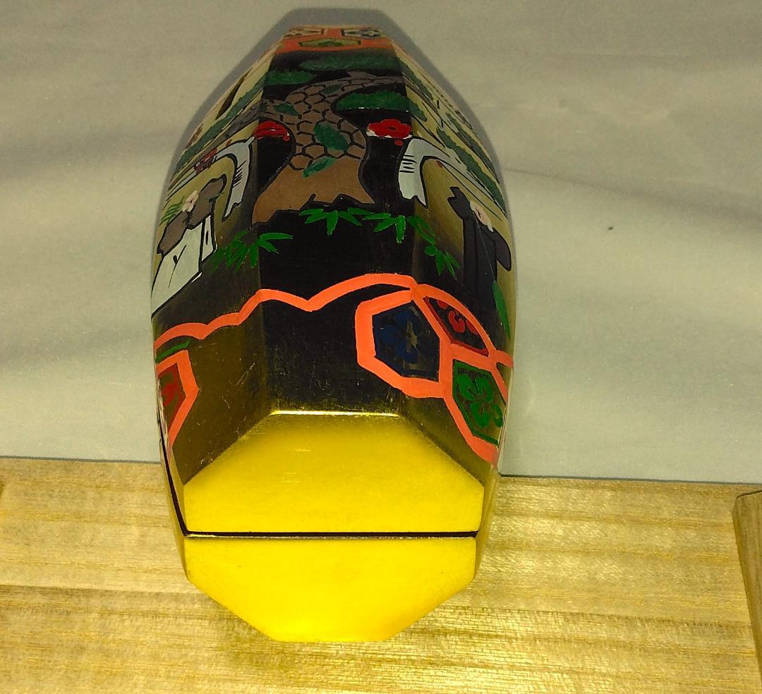 茶道具　加賀山中塗　蒔絵師中村湖彩作　本金張ぶりぶり香合　美品！！