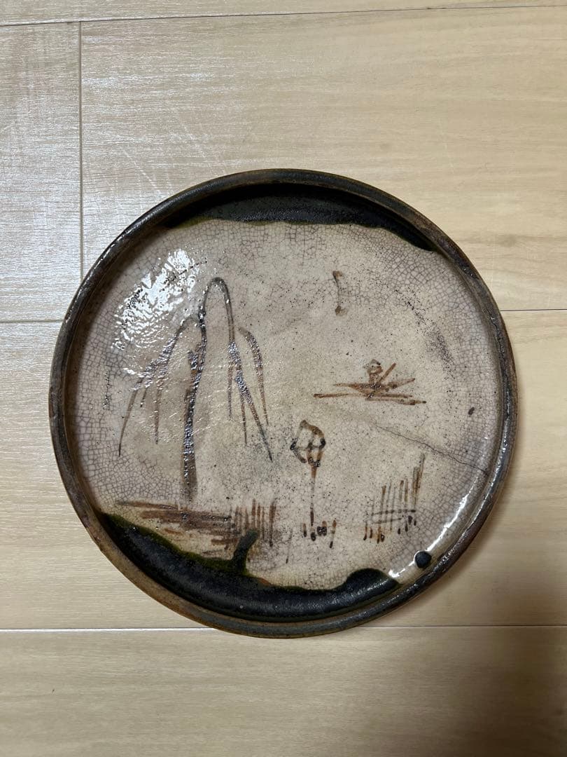 行灯皿 行燈皿 石皿 飾皿 時代物 古瀬戸 江戸 骨董 古美術 古織部 Edo