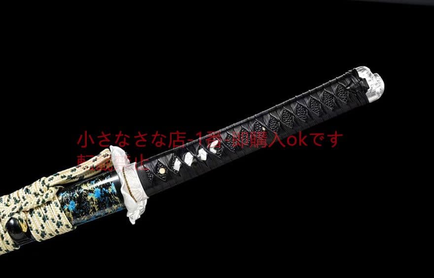 青武士刀「荷影」の炭化鋼焼き   古兵器 武具　刀装具　日本刀　模造刀 居合刀