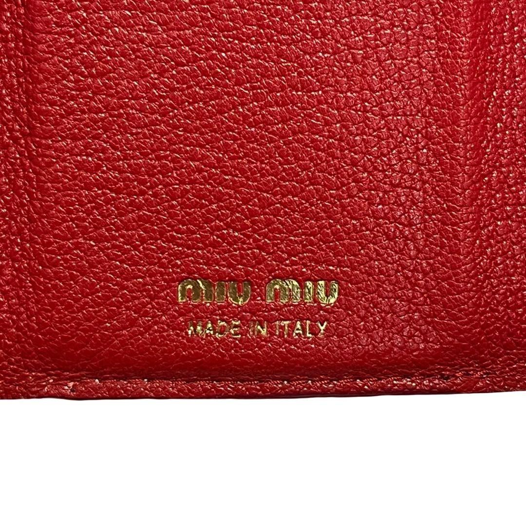 希少カラー✨ミュウミュウ 三つ折り財布 マドラス ハート 総柄 バイカラー