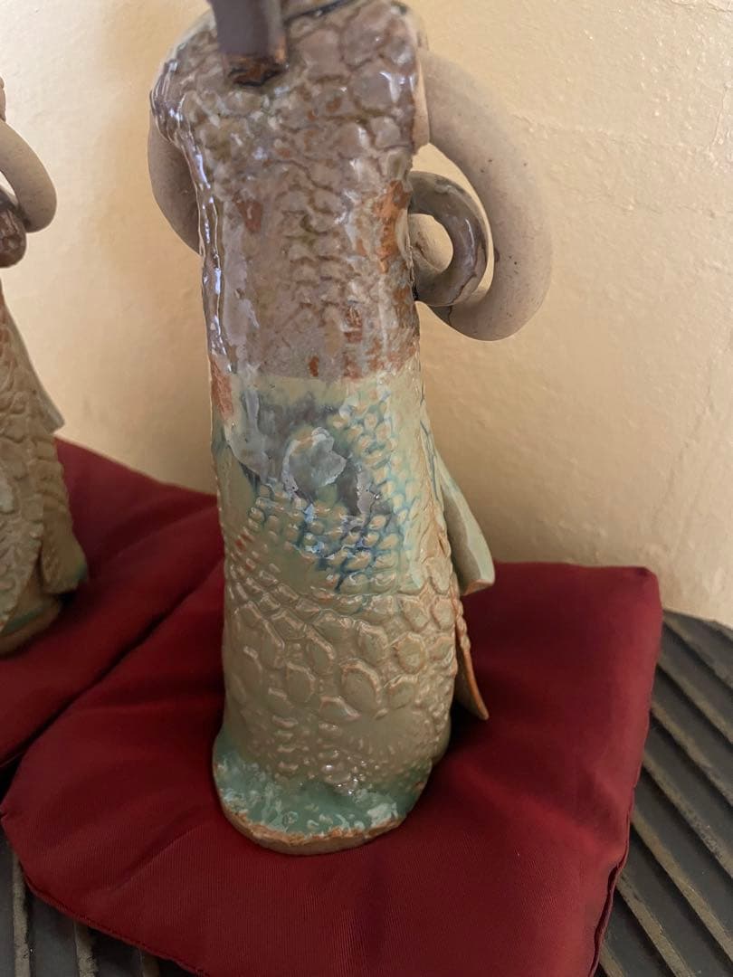 砥部焼森元青芳　雛人形2体　元箱あり