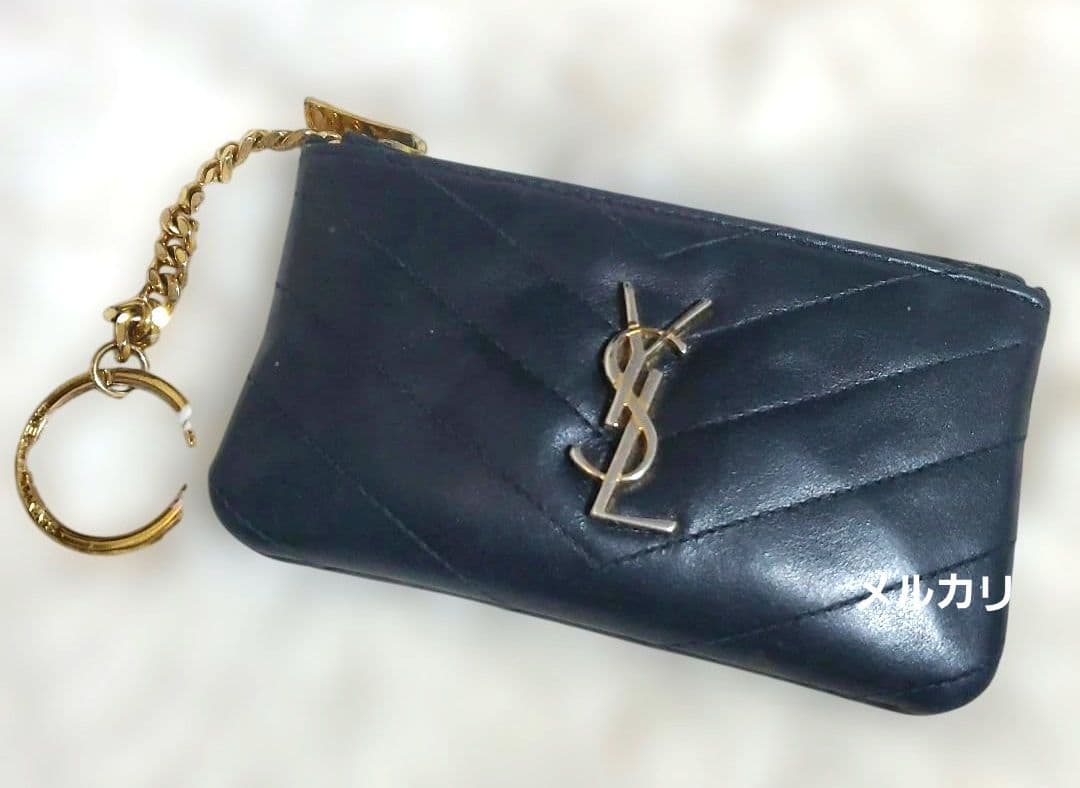 SAINT LAURENT ブラック カサンドラ マトラッセ キー ケース