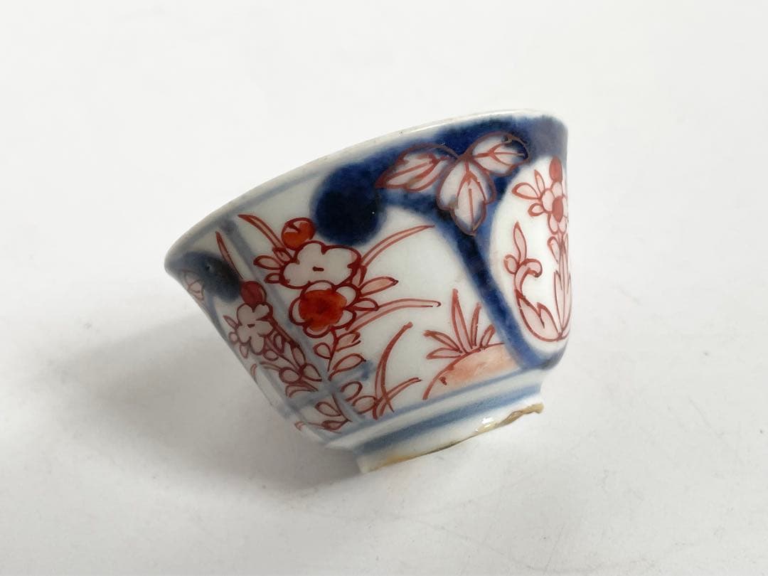 骨董　アンティーク　古伊万里　輸出伊万里　色絵　猪口　盃　酒器　カップ　輸出手