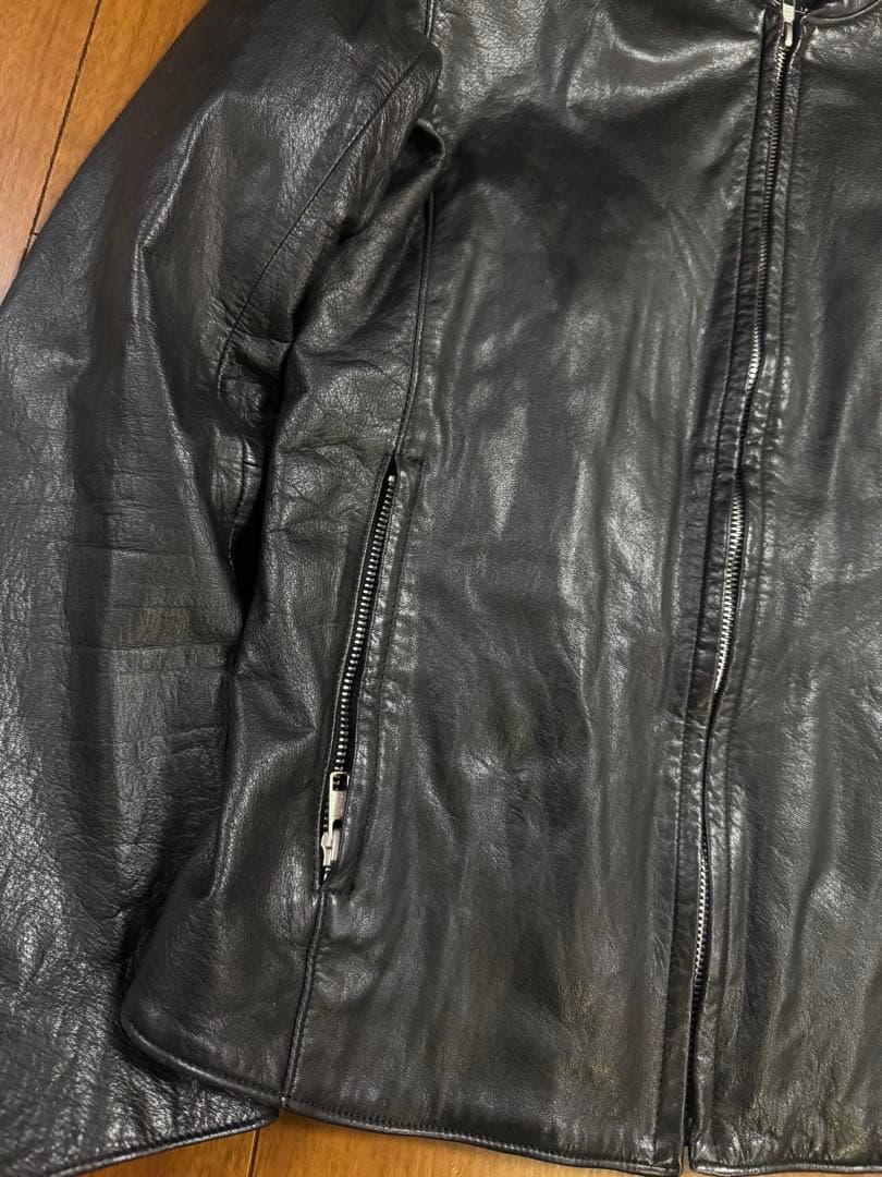 LAD MUSICIAN 本革 シングルライダースジャケット ブラック 42