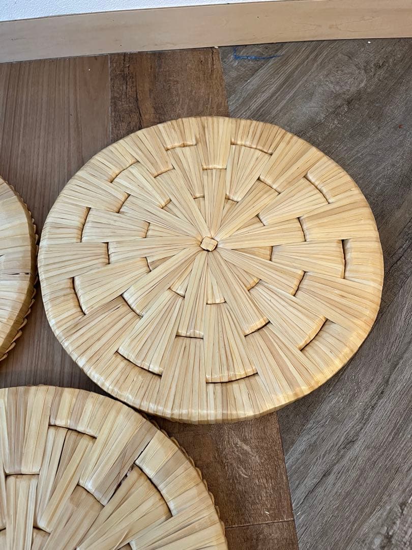 茶道具 露地道具 円座 5客揃 藁竹 天然素材 座具 敷物 紙箱