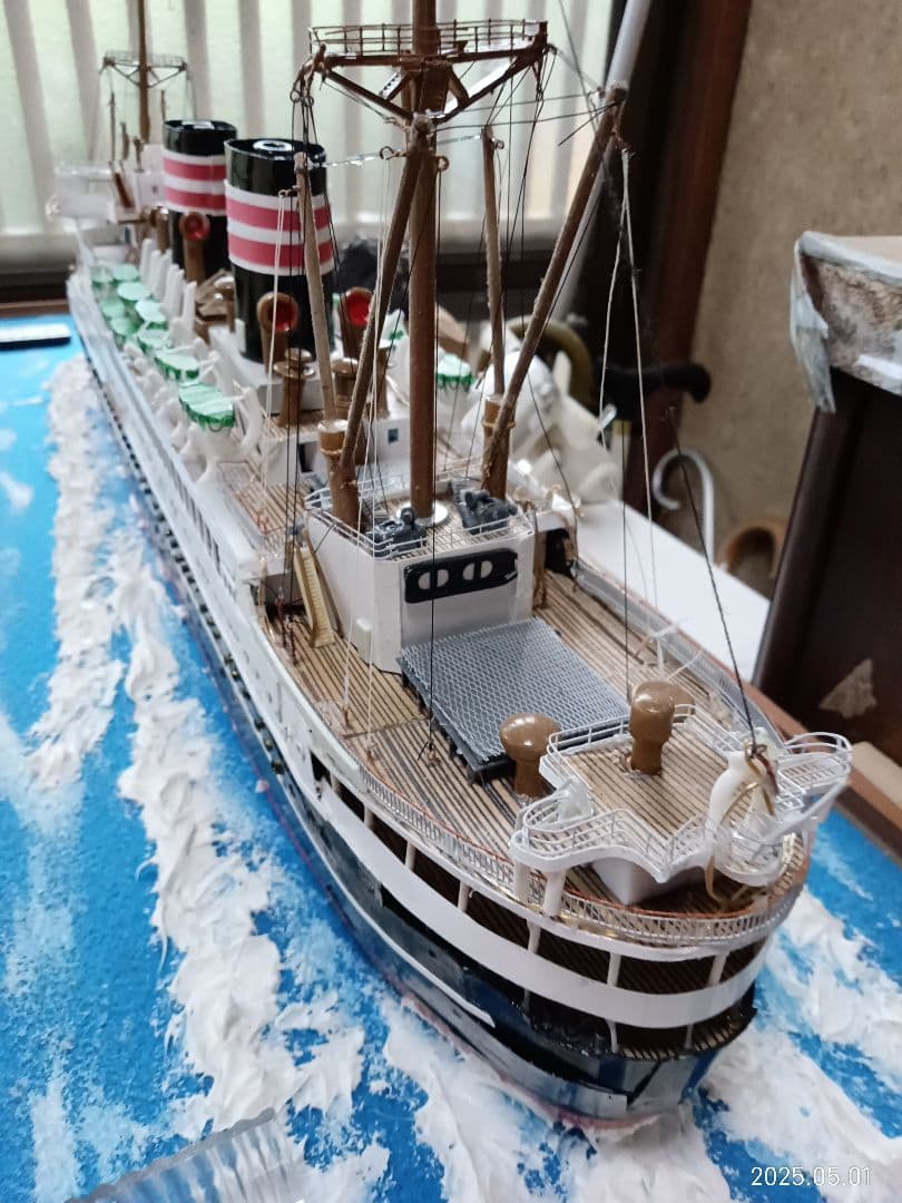 日本郵船 浅間丸 ハンドメイド模型
