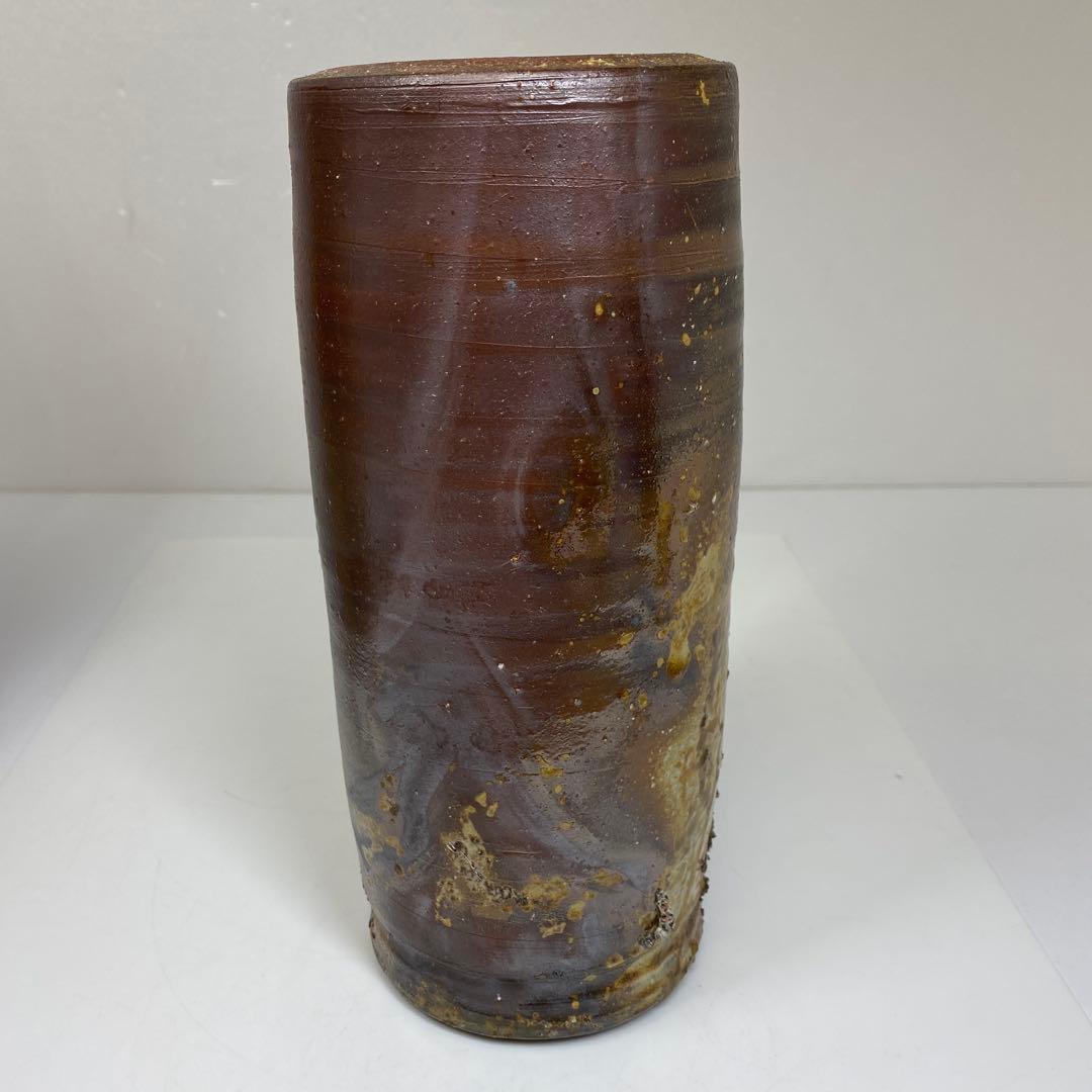 出来良　藤原雄　花瓶　共箱　高さ約25㎝　東さ7-0520①