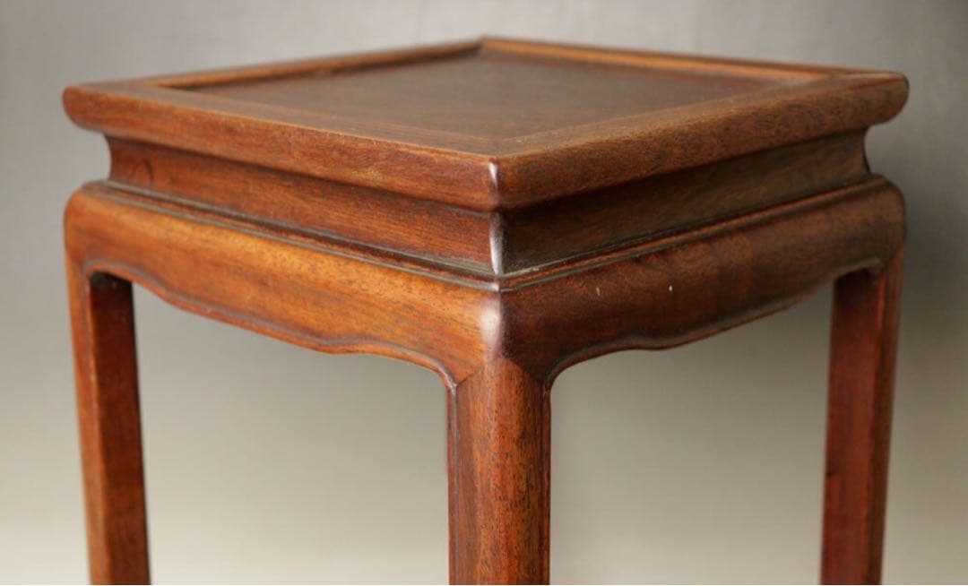 唐木　紫檀？　高足　花台　小物上げ　飾り台■