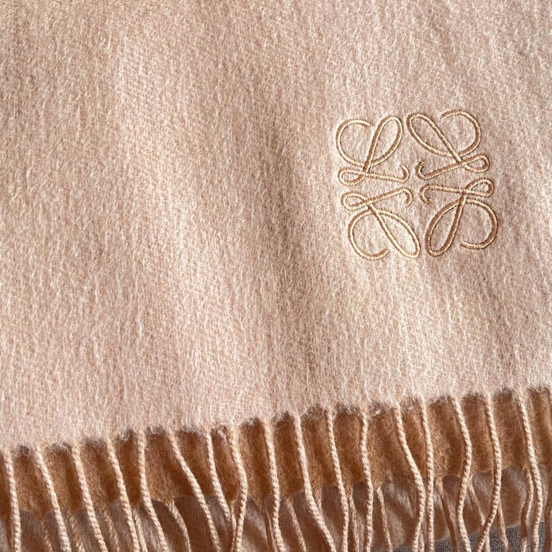 美品❁⃘LOEWEロエベ❁⃘ウール＆カシミヤ現行モデル バイカラーマフラー❁⃘ロゴ刺繍