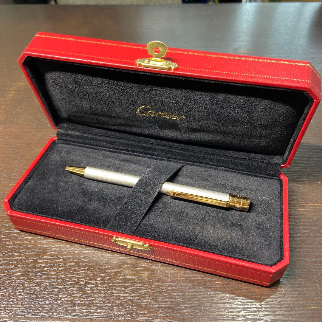 Cartier シルバーボールペン 専用ケース付き サントス ドゥカルティエ