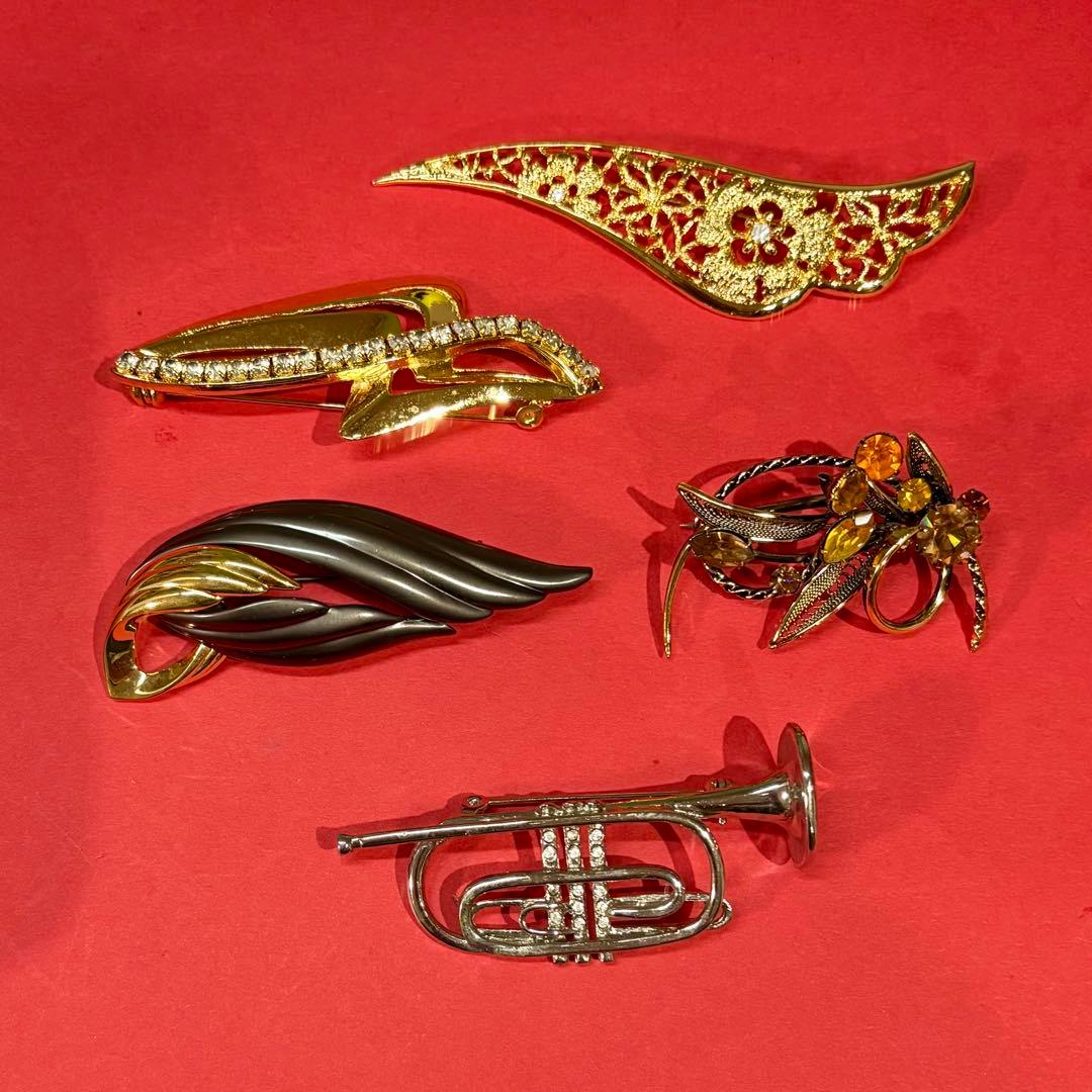 金属製ブローチ5点セット