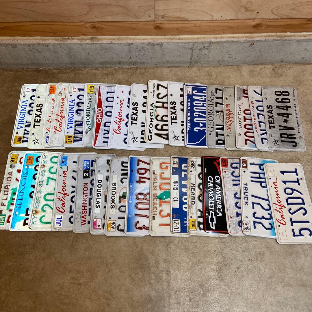 アメリカヴィンテージ雑貨　ナンバープレート　まとめ売り　32枚