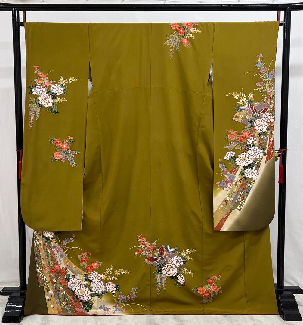 本日限り❣️大特価❣️ 振り袖　フルセット　別誂正絹長襦袢　金彩加工　刺繍　591