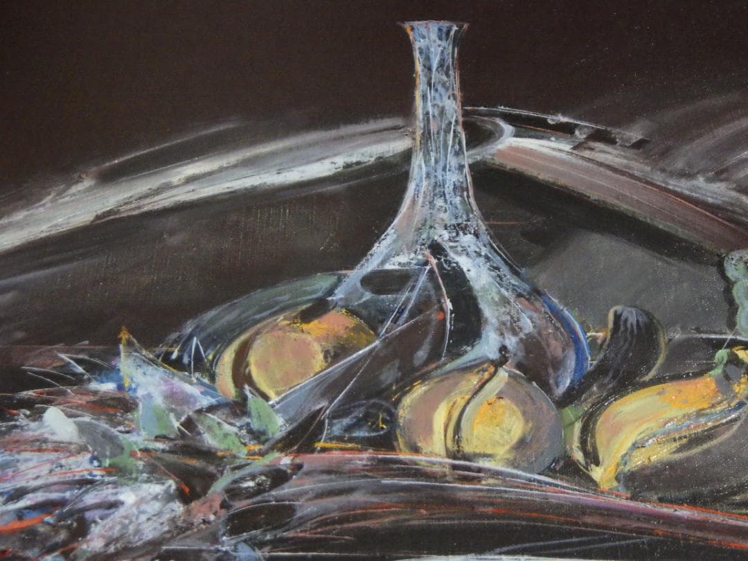 真作 大きい一点物 油彩 肉筆 奥田紘 静物 直筆サイン カード 高島屋 額装