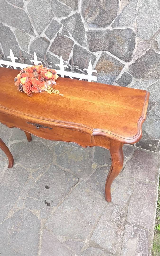 アンティーク木製テーブル 引き出し付き