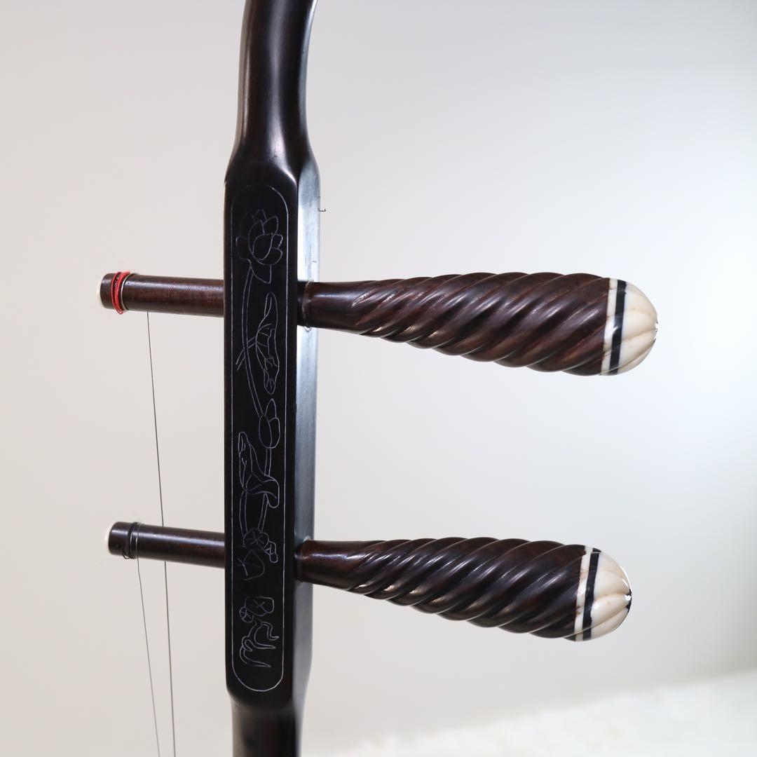 黒檀 二胡 本蛇革 弦楽器 中国楽器 二胡弓 胡弓 王小迪
