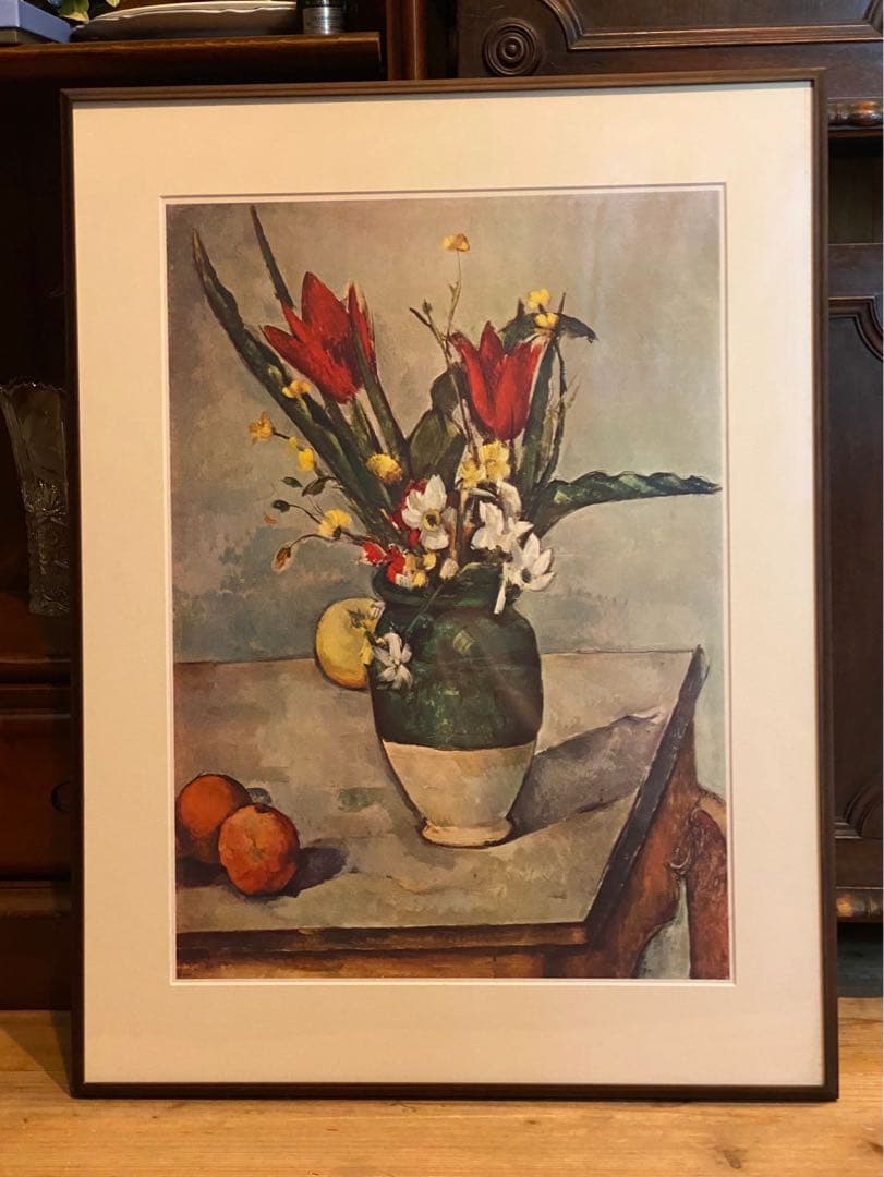 ポール・セザンヌ チューリップの花瓶 額縁 インテリア