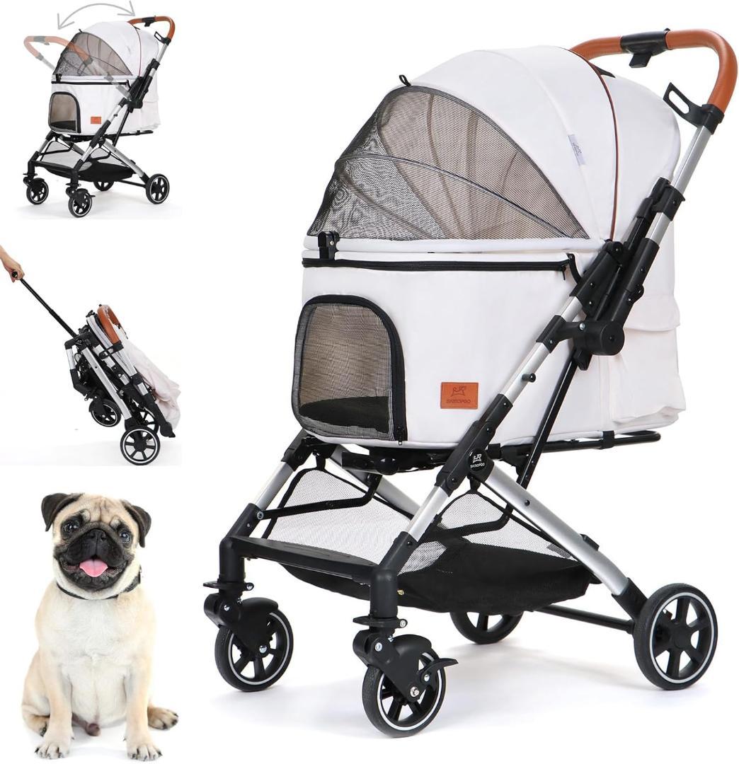 SKISOPGO 対面式ペットカート ホワイト新品未開封 6T8JLx4BA