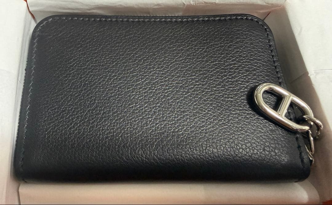 【未使用品】エルメスカードケース　ジップアンゴー シェーヌ・ダンクル　ブラック