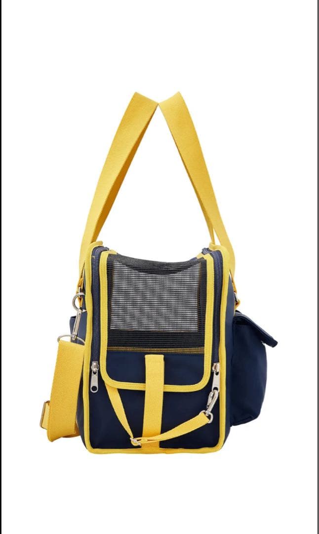 emis キャリーバッグ ネイビー/イエロー