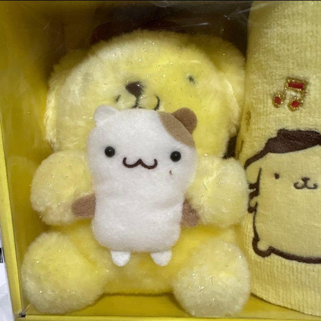 【超希少】ポムポムプリン ぬいぐるみ＆ハンドタオルセット