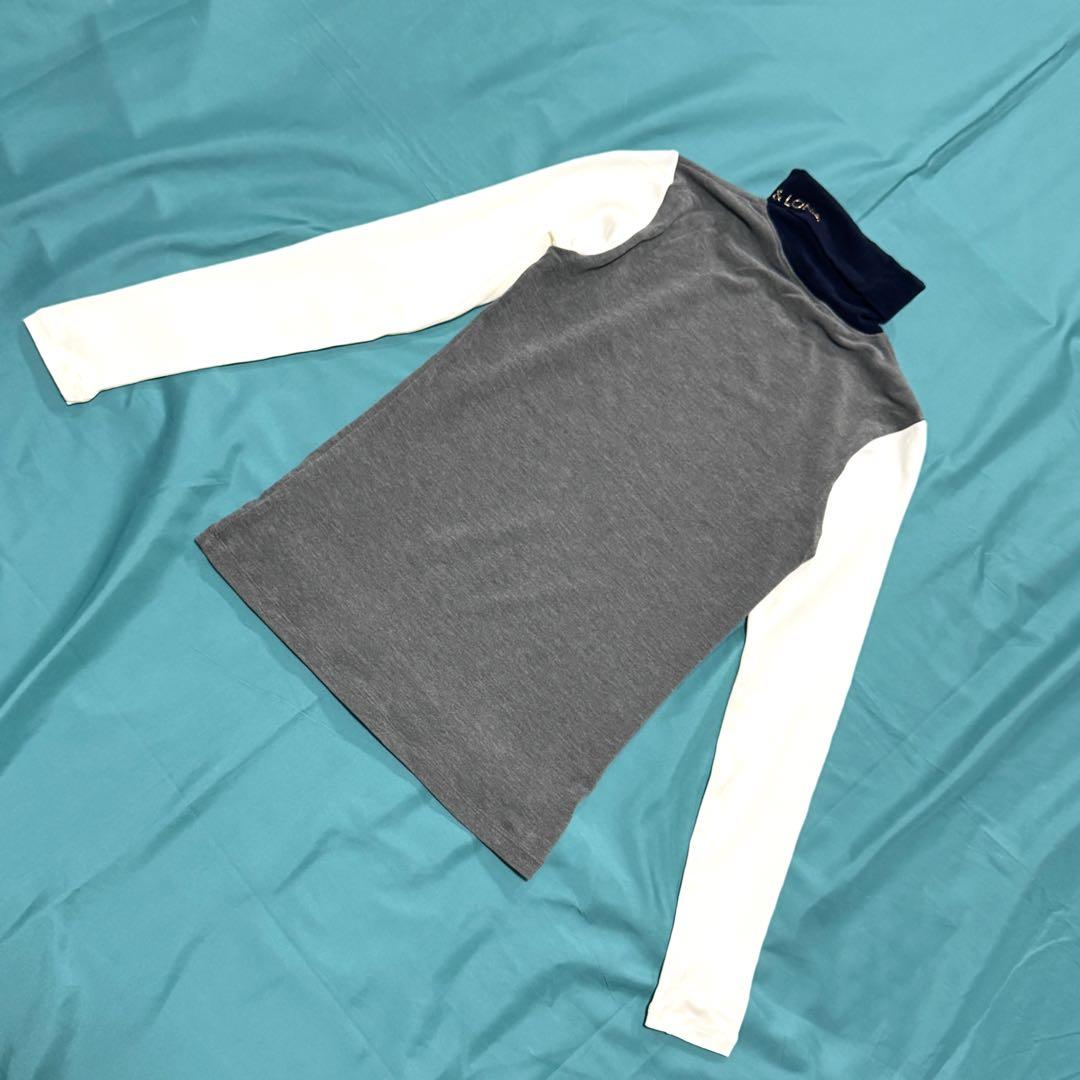 ひろひろさん専用マークアンドロナ　タートルネック長袖シャツ　グレー／ホワイト