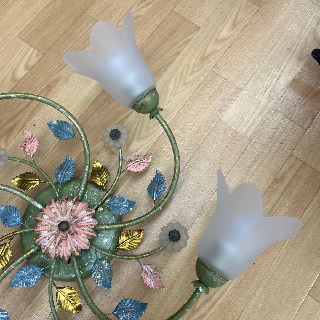 コイズミ　イルムシャンデリア5灯 フラワーガラスシェード