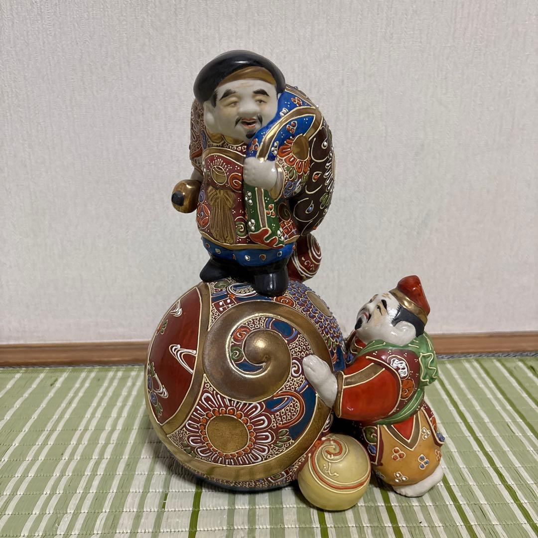 九谷焼　九谷　恵比須　大黒天　焼き物　置物　工芸品　七福神　恵比寿　レトロ
