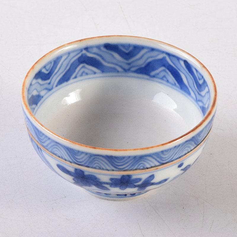 京焼　永楽善五郎造　染付　祥揣写　酒盃　共箱　C　8112