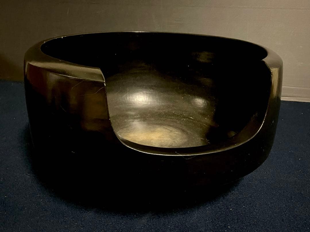 【特大】「母」 黒真塗 面取 風炉 土風炉 尺三 木箱 (17あ①)