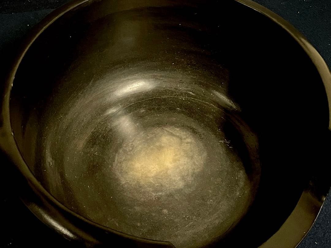 【特大】「母」 黒真塗 面取 風炉 土風炉 尺三 木箱 (17あ①)